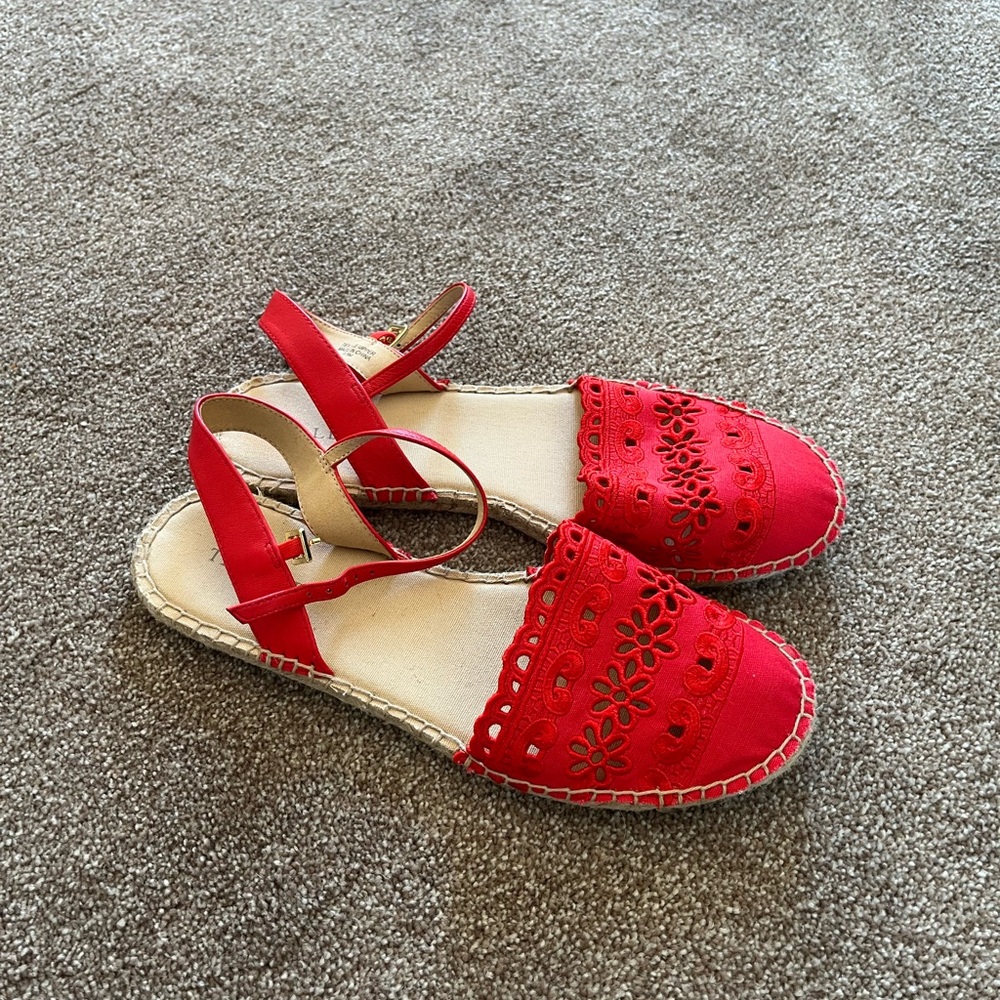 Talbots Izzy d'Orsay Canvas Eyelet Sandals